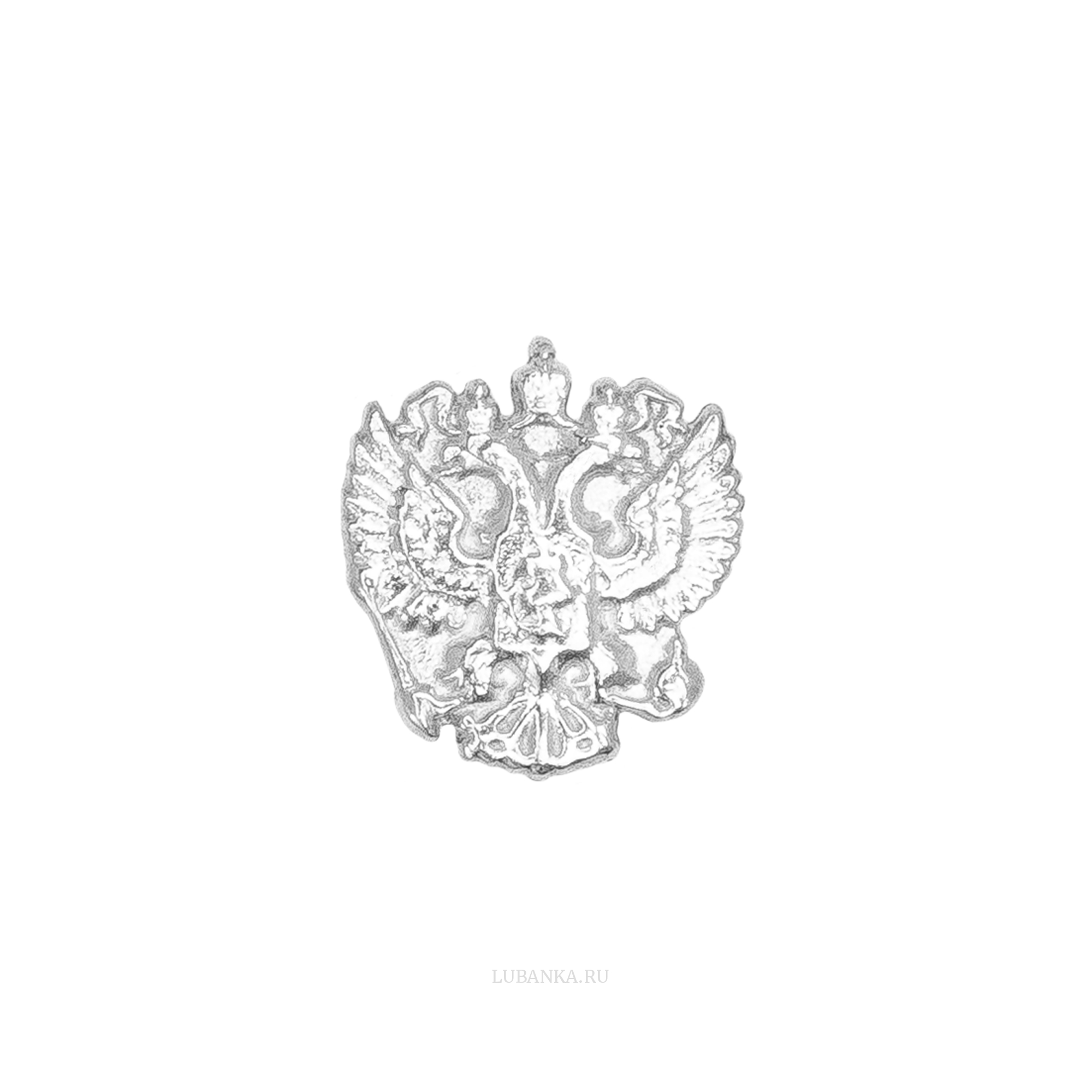 Значок Герб России серебро